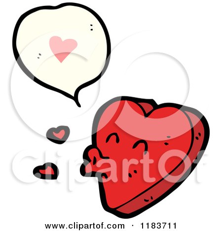 Cartoon of a Talking Whistling Heart - Royalty Free Vector Illustration by lineartestpilot