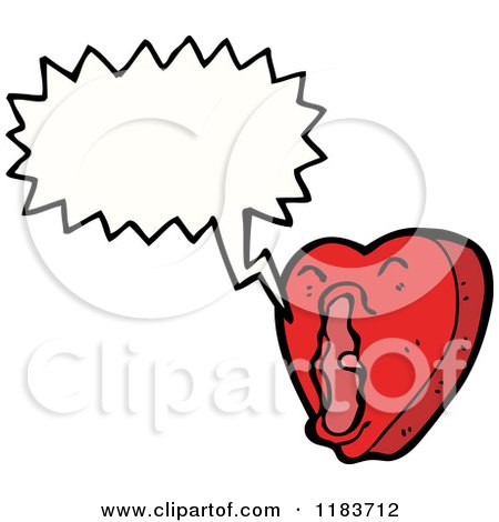 Cartoon of a Talking Heart Yelling - Royalty Free Vector Illustration by lineartestpilot