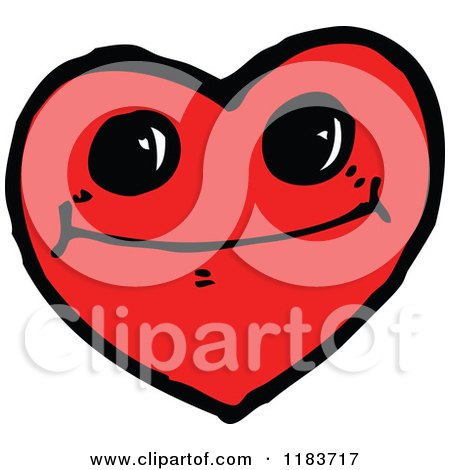 Cartoon of a Smiling Heart - Royalty Free Vector Illustration by lineartestpilot