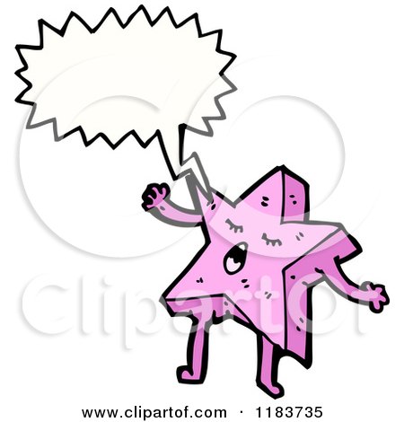 Cartoon of a Pink Star Speaking - Royalty Free Vector Illustration by lineartestpilot