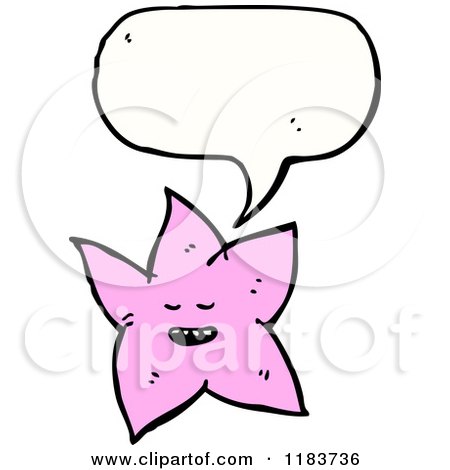 Cartoon of a Pink Star Speaking - Royalty Free Vector Illustration by lineartestpilot