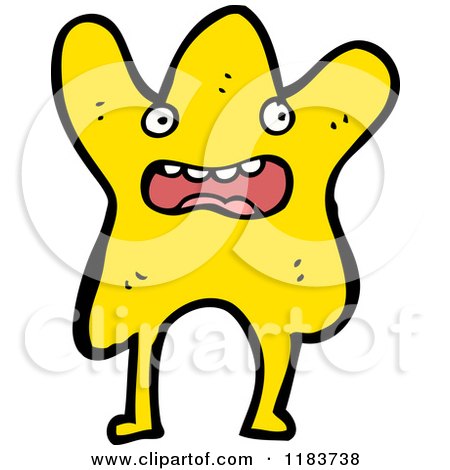 Cartoon of a Star with a Face - Royalty Free Vector Illustration by lineartestpilot