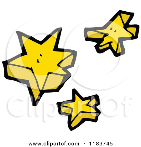 Cartoon of Three Stars - Royalty Free Vector Illustration by lineartestpilot