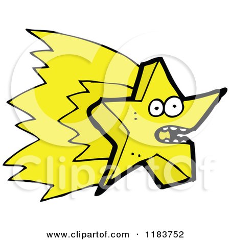 Cartoon of a Shooting Star with a Face - Royalty Free Vector Illustration by lineartestpilot