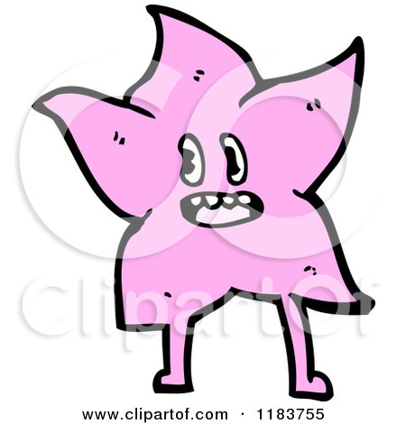 Cartoon of a Pink Star with a Face and Legs - Royalty Free Vector Illustration by lineartestpilot
