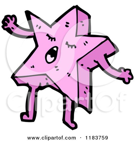 Cartoon of a Star with a Face and Legs - Royalty Free Vector Illustration by lineartestpilot