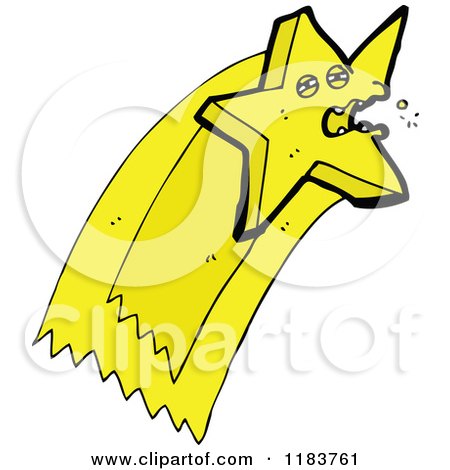 Cartoon of a Shooting Star with a Face - Royalty Free Vector Illustration by lineartestpilot