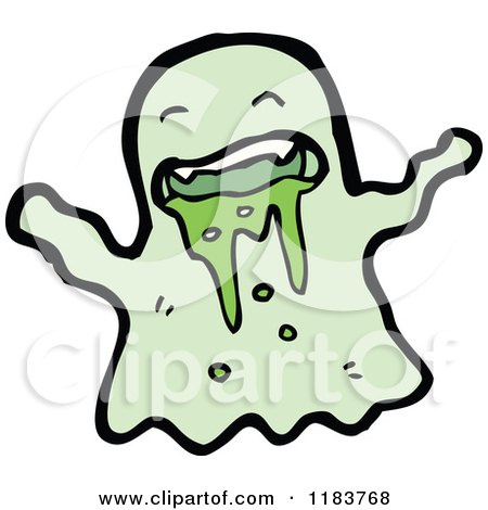 Cartoon of a Slimy Ghost - Royalty Free Vector Illustration by lineartestpilot