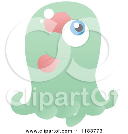 Cartoon of a One Eyed Ghost - Royalty Free Vector Illustration by lineartestpilot
