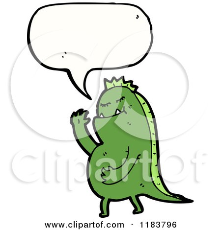 Cartoon of a Dinosaur Monster Speaking - Royalty Free Vector Illustration by lineartestpilot