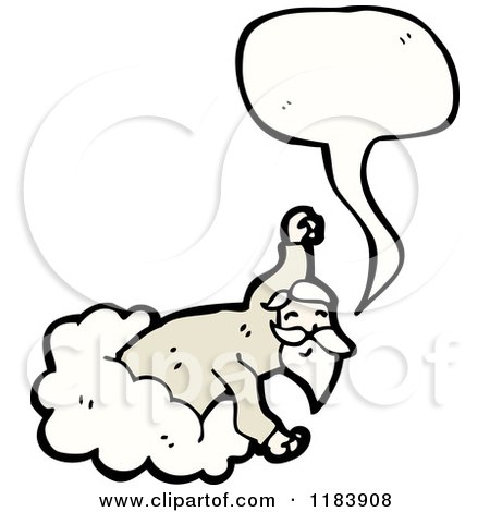Cartoon of a God in a Cloud Speaking - Royalty Free Vector Illustration by lineartestpilot