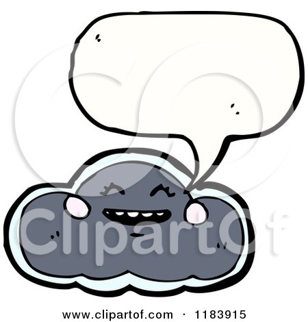 Cartoon of a Storm Cloud Speaking - Royalty Free Vector Illustration by lineartestpilot