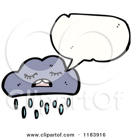 Cartoon of a Rain Cloud and Speaking - Royalty Free Vector Illustration by lineartestpilot