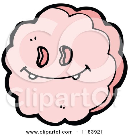 Cartoon of a Red Smiley Face Cloud - Royalty Free Vector Illustration by lineartestpilot