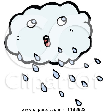Cartoon of a Smiling Raincloud - Royalty Free Vector Illustration by lineartestpilot