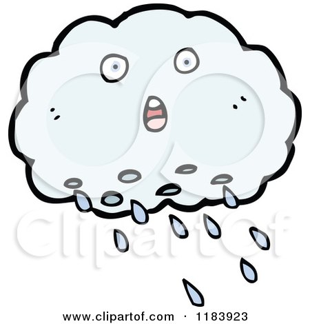 Cartoon of a Smiling Raincloud - Royalty Free Vector Illustration by lineartestpilot