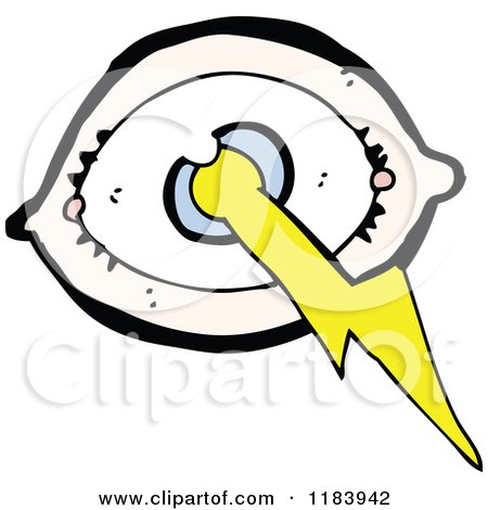 Cartoon of an Eye with a Lightning Bolt - Royalty Free Vector Illustration by lineartestpilot