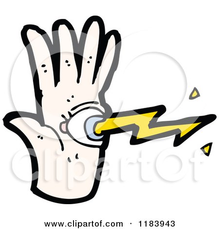 Cartoon of a Hand with a Magic Eyeball - Royalty Free Vector Illustration by lineartestpilot
