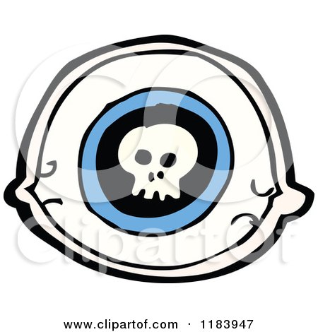 Cartoon of an Eye with a Skull - Royalty Free Vector Illustration by lineartestpilot