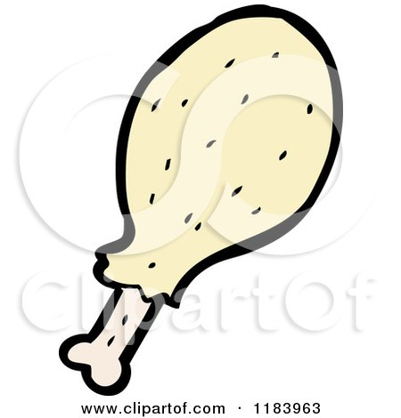 Cartoon of a Drumstick - Royalty Free Vector Illustration by lineartestpilot
