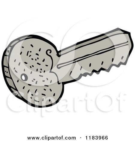 Cartoon of a Silver Key - Royalty Free Vector Illustration by lineartestpilot