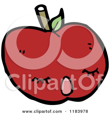 Cartoon of a Red Apple - Royalty Free Vector Illustration by lineartestpilot