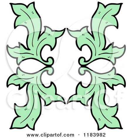 Cartoon of a Leaf Design Element - Royalty Free Vector Illustration by lineartestpilot
