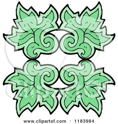 Cartoon of a Leaf Design Element - Royalty Free Vector Illustration by lineartestpilot