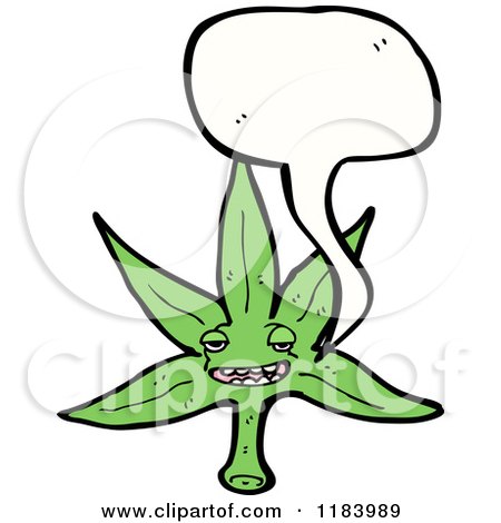 Cartoon of a Speaking Marijuana Leaf - Royalty Free Vector Illustration by lineartestpilot