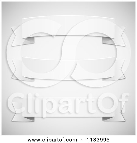 Clipart of 3d White Ribbon Banner Designs on Shading - Royalty Free Vector Illustration by vectorace