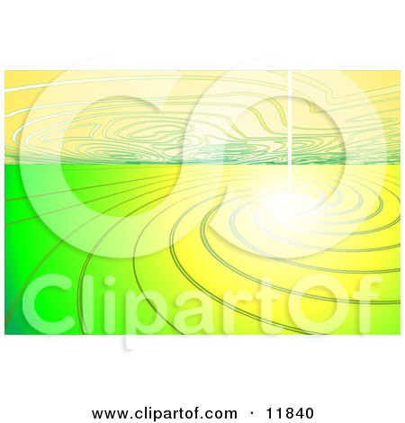 Bright Light With Yellow and Green Ripples Clipart Illustration by AtStockIllustration