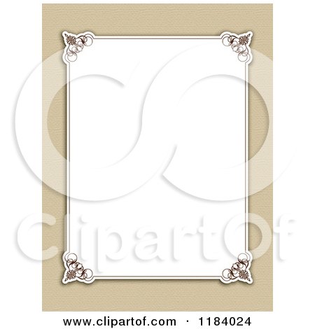 Clipart of a Tan Canvas Frame Around Copyspace - Royalty Free Vector Illustration by KJ Pargeter