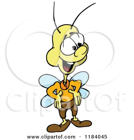 Cartoon of a Happy Fly Smiling and Looking to the Side - Royalty Free Vector Clipart by dero