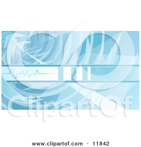 Blue Technology Background With Sound Waves Clipart Illustration by AtStockIllustration
