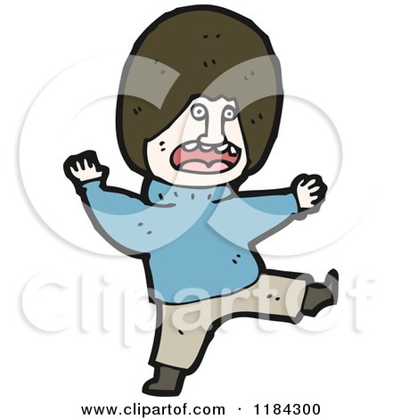 Cartoon of a Man Kicking - Royalty Free Vector Illustration by lineartestpilot