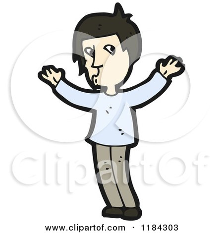 Cartoon of a Man Whistling - Royalty Free Vector Illustration by lineartestpilot