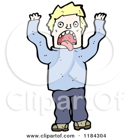 Cartoon of a Frightened Man - Royalty Free Vector Illustration by lineartestpilot