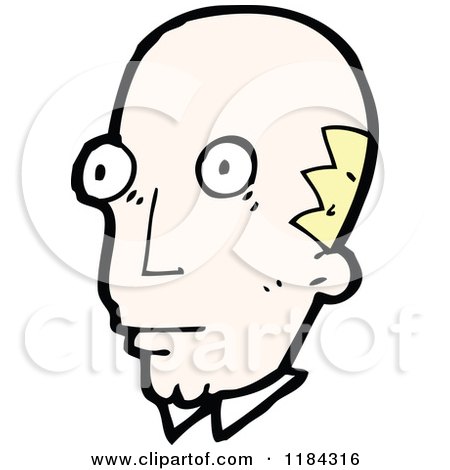 Cartoon of a Bald Man - Royalty Free Vector Illustration by lineartestpilot