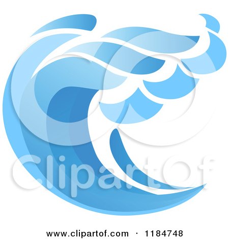 Clipart of a Blue Surf Ocean Wave 11 - Royalty Free Vector Illustration by Vector Tradition SM