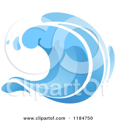 Clipart of a Blue Surf Ocean Wave 8 - Royalty Free Vector Illustration by Vector Tradition SM