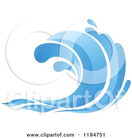 Clipart of a Blue Surf Ocean Wave 7 - Royalty Free Vector Illustration by Vector Tradition SM