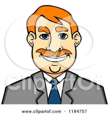 Clipart of a Middle Aged Businessman Avatar - Royalty Free Vector Illustration by Vector Tradition SM