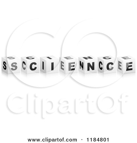 Clipart of 3d Black and White Cubes Spelling SCIENCE - Royalty Free Vector Illustration by Andrei Marincas