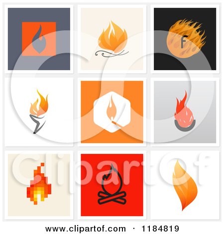 Clipart of Flame Designs - Royalty Free Vector Illustration by elena