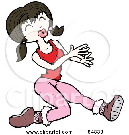 Cartoon of a Woman Exercising - Royalty Free Vector Illustration by lineartestpilot