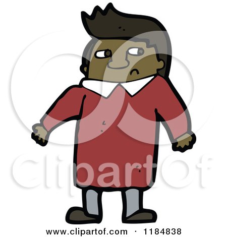 Cartoon of a Black Boy - Royalty Free Vector Illustration by lineartestpilot