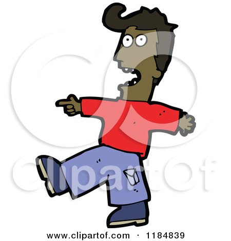 Cartoon of a Black Boy - Royalty Free Vector Illustration by lineartestpilot