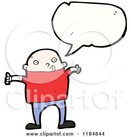 Cartoon of a Boy Speaking - Royalty Free Vector Illustration by lineartestpilot