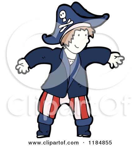 Cartoon of a Boy in a Pirate Costume - Royalty Free Vector Illustration by lineartestpilot
