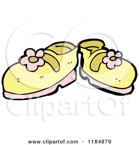 Cartoon of a Little Girl's Shoes - Royalty Free Vector Illustration by lineartestpilot